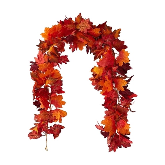68.9 Inch Thanksgiving Decor Hanging Garland,Flexible Bendable Artificial Autumn Maple Leaves for Patio Porch Party