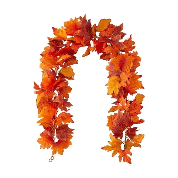 68.9 Inch Thanksgiving Decor Hanging Garland,Flexible Bendable Artificial Autumn Maple Leaves for Patio Porch Party