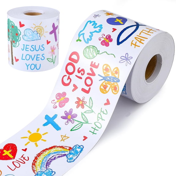 68.9 ft Christian Bulletin Board Border Set God is Love Religious Bulletin Board Border for Classroom Decorations, Catholic Scripture Jesus Loves Bible Church Vbs Sunday School Party Favor