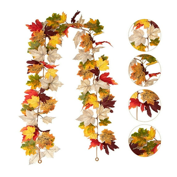 68.9Inch Fall Garland with Pumpkins and Maple Leaves,Autumn Thanksgiving Halloween Decor for Home Indoor Outdoor,Fireplace Mantle,Front Door,Table,Stairs,Porch Farmhouse Seasonal Party Decoration
