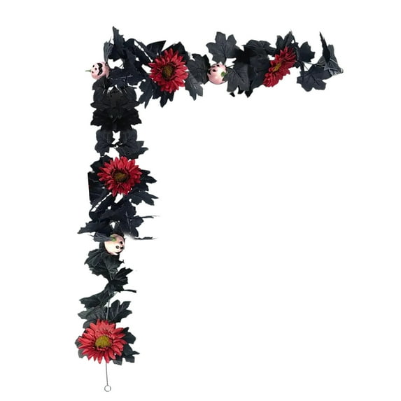 68.9Inch Multicolor Halloween Pumpkin Maple Garland - Plastic Vine Wreath for Home Fireplace Stair Railings