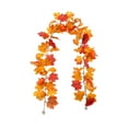 thumbnail image 1 of 68.9in Artificial Maple Leaf Garland Fall Decor with Pumpkins Berries, Thanksgiving Halloween Wall Hanging Vine for Fireplace Staircase Seasonal Decoration, 1 of 6