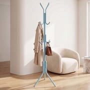 HONEIER Coat Rack, 68.9" Metal Coat Rack Stand with 12 Hooks Standing Coat Rack for Entryway Bedroom Living Room, Blue