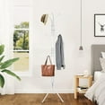 thumbnail image 1 of 68.9x17.7in Metal Coat Rack Assembled Living Room Floor Hat Clothing Display Stand Home Furniture Multi Hooks Hanging Clothes, White, 1 of 7