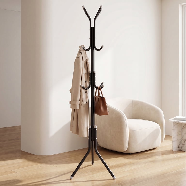 Large Freestanding Metal Coat Rack, Steel Hanger for Jackets, 68.9