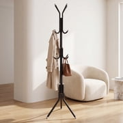 HONEIER Coat Rack, 68.9 Metal Coat Rack Stand with 12 Hooks Standing Coat Rack for Entryway Bedroom Living Room, Black