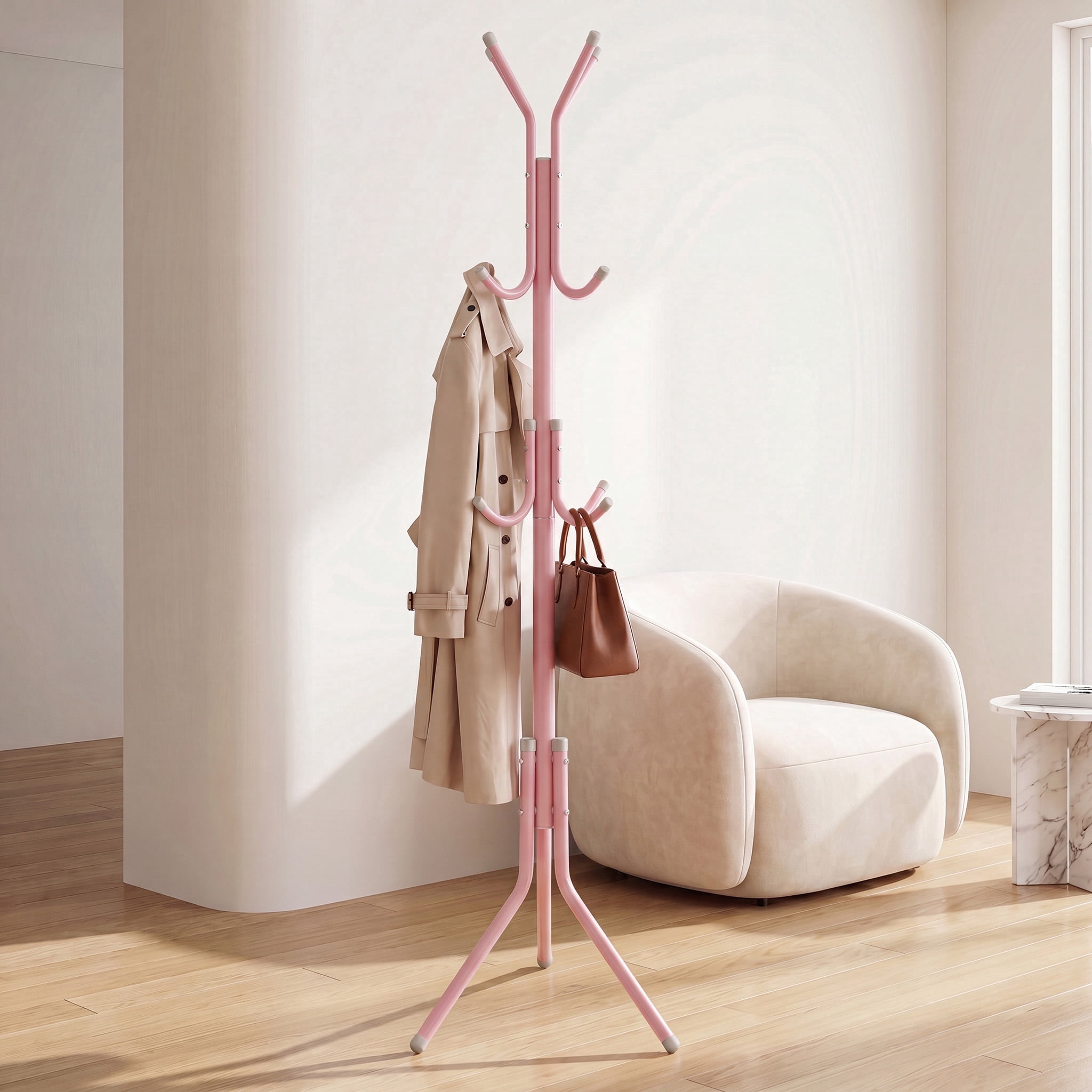 68.9x17.7in Steel Coat Rack, Freestanding, Assembled, Living Room