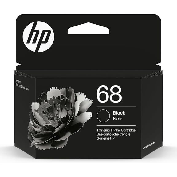 68 Black Ink Cartridge | Works Envy 6100e, 6500e Series | Eligible for Instant Ink | 7FP21TN