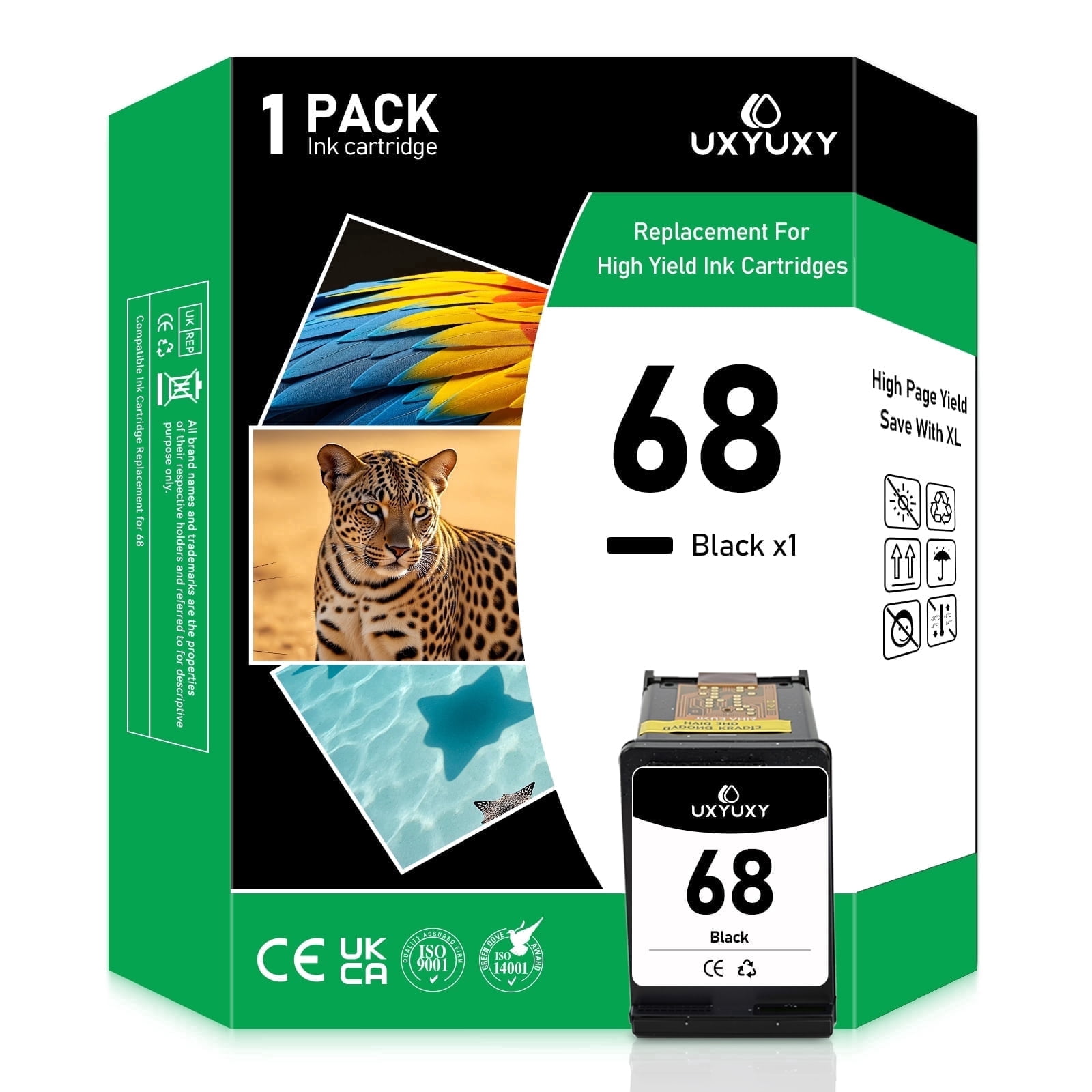 68 Black Ink Cartridges Compatible for HP 68 68e ink cartridge ...