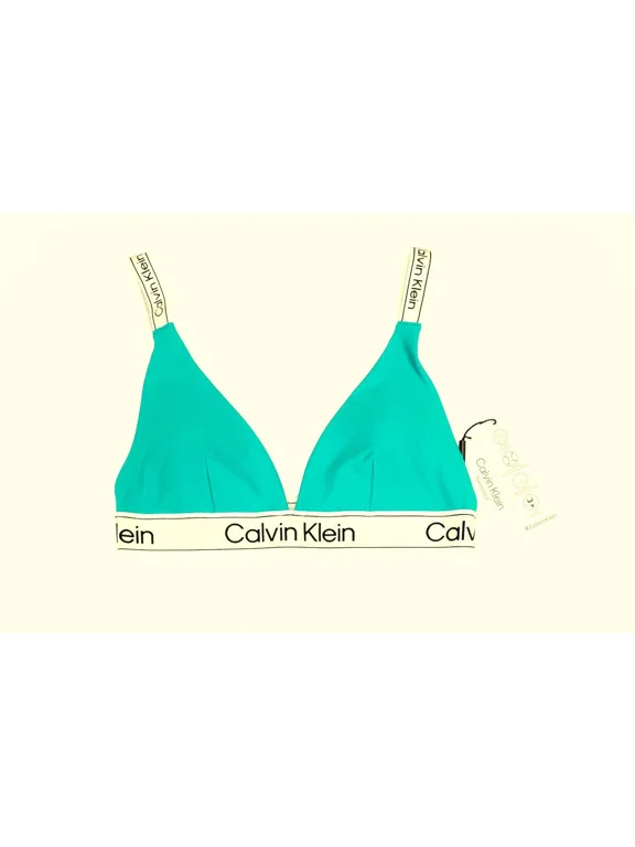 $68 Calvin Klein Swimwear Women UPF50+ Triangle Bikini Top Turquoise S