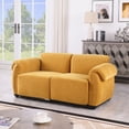 thumbnail image 1 of 68" Chenille Fabric Modular Sectional Sofa, Oversized Sectional Chaise Lounge Indoor with Sturdy Iron Frame, Minimalist Boneless Sectional Sofa Couch with Modern Look for Living Room, Yellow, 1 of 1