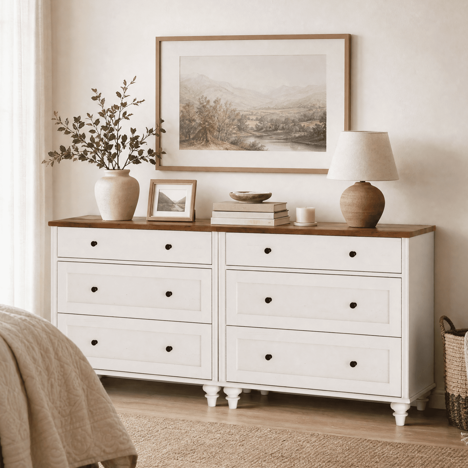 mid century modern white dresser Ashcroft Furniture Drs00700304 Mid Century Modern Dresser 6 Drawer, White