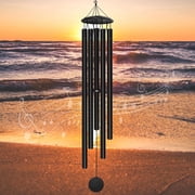 ANLTDTC 68" Extra Large Metal Wind Chimes for Outside, Deep Tone, Black