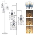 thumbnail image 1 of 68" Farmhouse floor lamp, Dimmable Industrial Floor Lamps for Living Room, 3 Light Rustic Standing Tall Lamp Including 3 PCS 6W Edison Bulbs, Tree Floor Lamp for Bedrooms Room, Office, Bar, Silver, 1 of 14