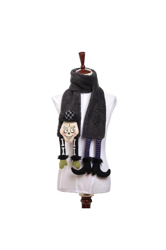 68" Happy Silly Skull Whimsical Easy Fun Decorative Women's Halloween Costume Scarf