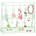 thumbnail image 1 of 68 Holes Earring Organizer with Mini Hangers 2-Tiers Coat Hanger Earring Display Stands for Selling Earring Hanging Acrylic Ear Studs Display Rack for Retail Show Exhibition Green, 1 of 9