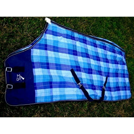 68" Horse Cotton Sheet Blanket Rug Summer Spring Blue 5304