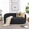 thumbnail image 1 of 68-Inches Boucle Upholstered Loveseat 2 Deeper Seat Sofa, Modern Minimalist Comfy Sherpa Couch for Small Spaces, Charcoal, 1 of 9