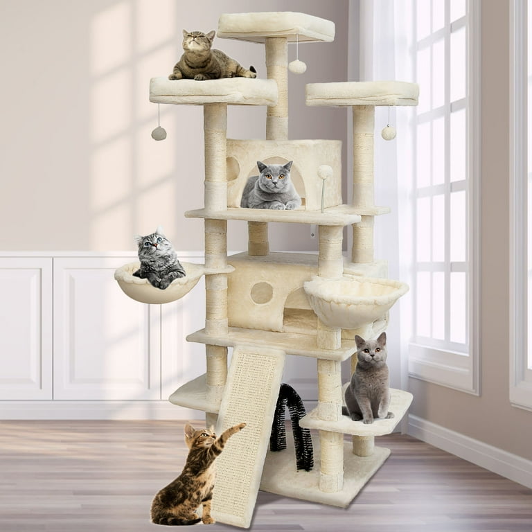 68 Inches Multi Level Large Cat Tree Tall Multi Cats Tower with