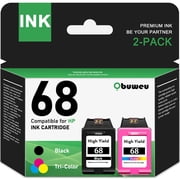 68 Ink Cartridge Compatible for HP68 Ink Cartridges for Envy 6552e 6555e 6155e 6152e 6558e 6552e 6555e Printers Black/Tri-Color 2-Pack