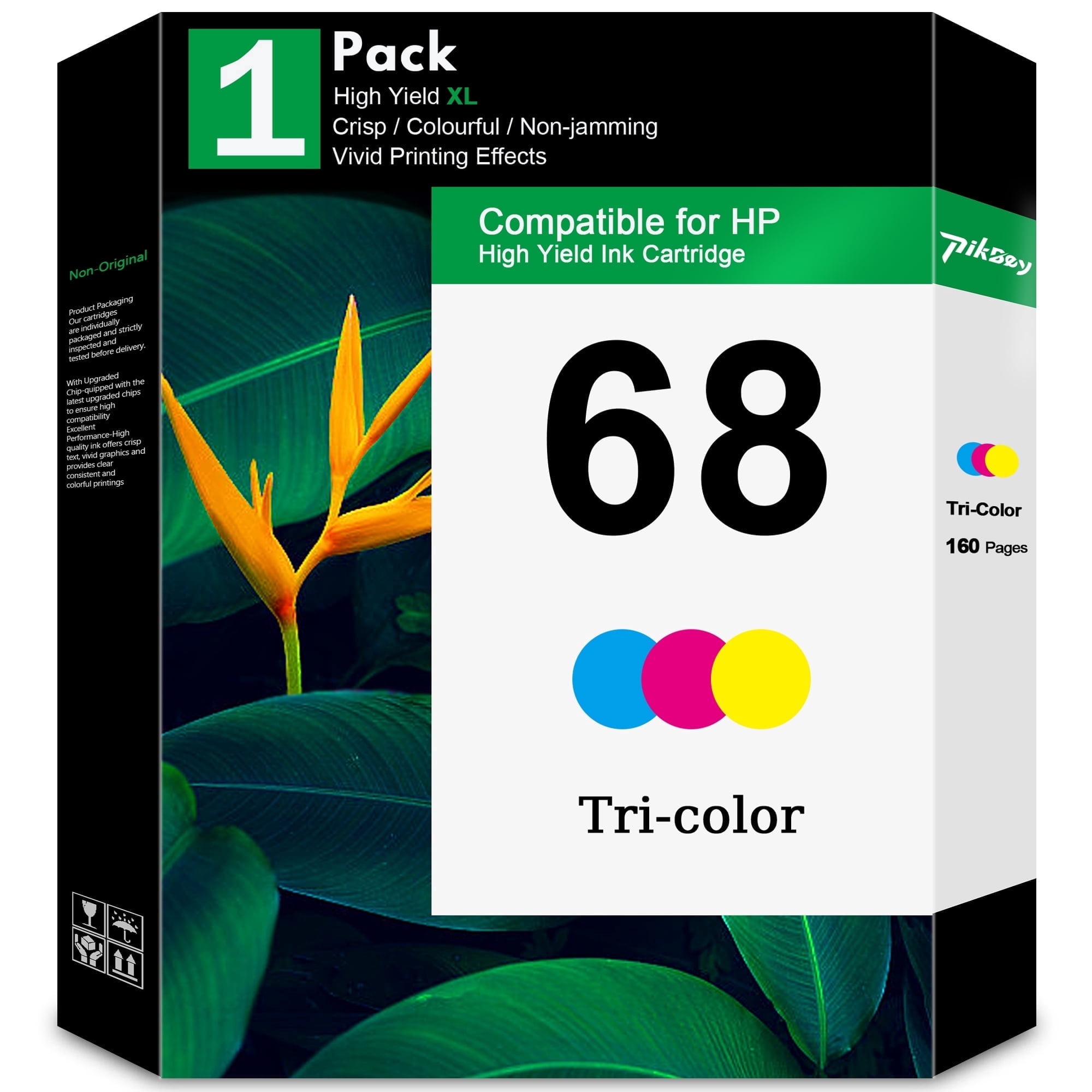 68 Ink Cartridge Tri-color Compatible for HP68 Ink Cartridges for Envy 6552e 6555e 6155e 6152e 6558e Printers 1-Pack