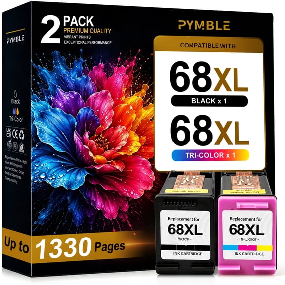 68 Ink Cartridges compatible for HP 68 ink cartridge for HP Envy 6555e 6155e 6152e Printers (Black, Tri-Color)