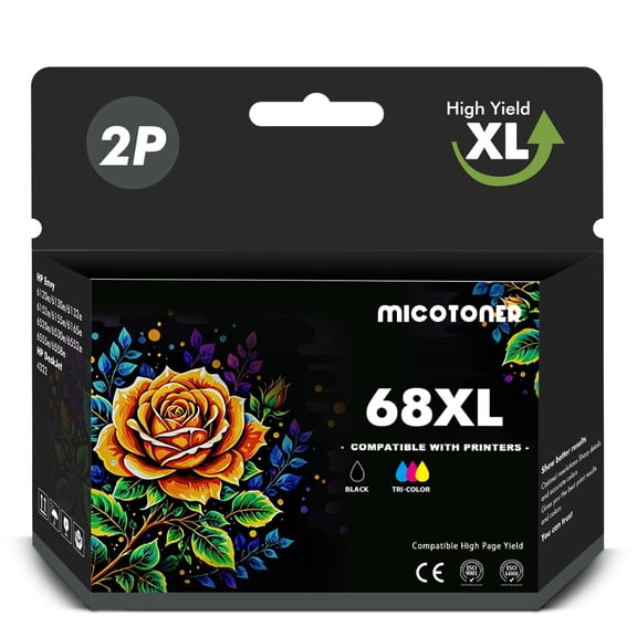 68 Ink cartridge 68XL Compatible with HP 68 Ink 68 XL Combo Pack for HP Envy 6555e 6155e 6165e Printer Ink Cartridges