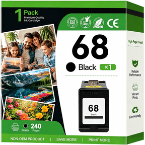 68 Ink Cartridge Compatible for HP 68 Ink Cartridge for 68 HP Ink Envy 6152e 6155e 6552e 6555e 6558e 6520e 6530e 6130e Printers (1 Black)