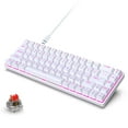 thumbnail image 1 of 68-Key Compact Mechanical Keyboard  Pink Backlit Keys, Durable Detachable Cable, Wired USB for Esports & Typing, 1 of 10
