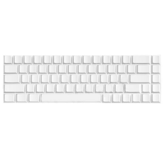 68 Key Minimalist White Blank Keycaps Cherry Profile PBT Keycap Set For Mechanical Keyboards For Office And Gaming