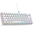 thumbnail image 1 of 68-Key Portable Membrane Typewriter Keyboard 18Kinds Color Backlights Russian English Keyboard for Office and Gaming, 1 of 19