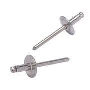 68 Large Flange Stainless Rivets (25pc) 3/16" Diameter, Grip Range (3/8" - 1/2"), All 18