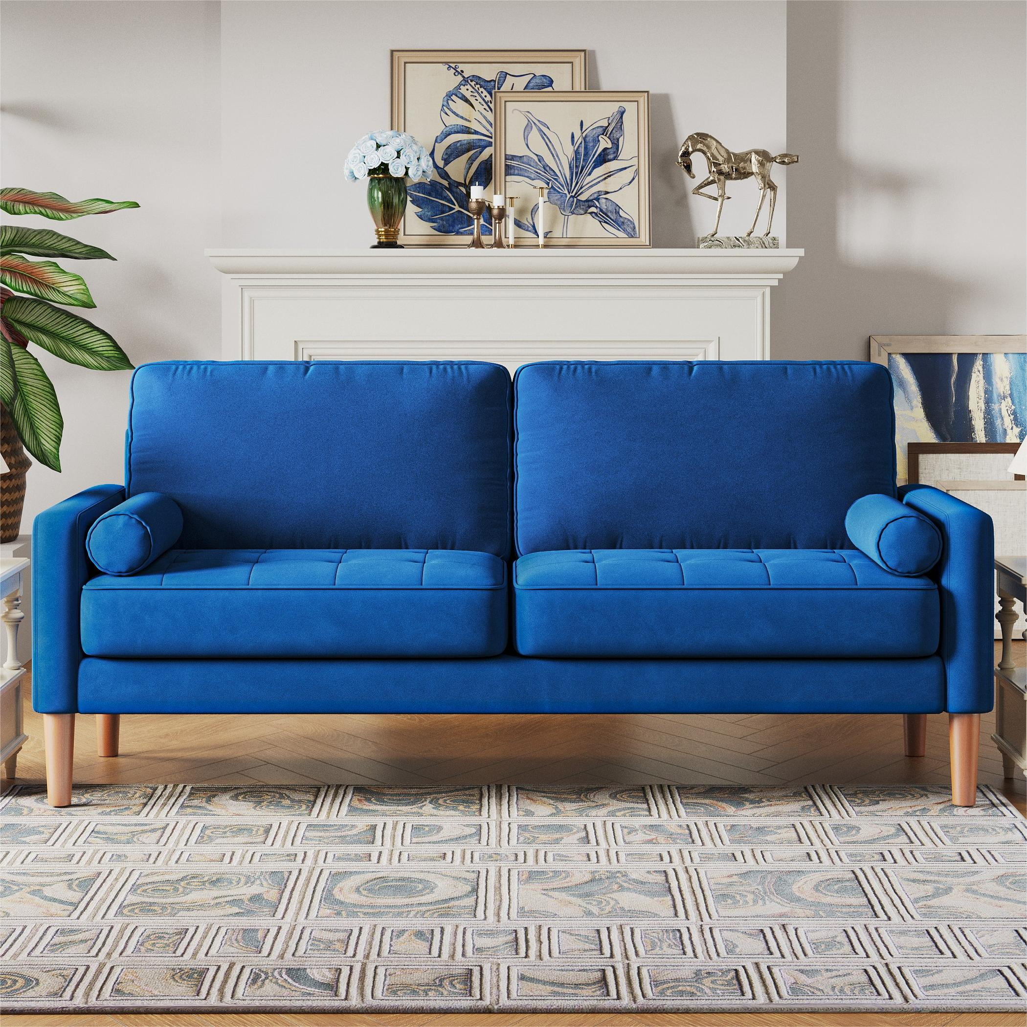 68" Loveseat Sofa, Mid Century Modern Couches for Living Room, 2 Seater ...