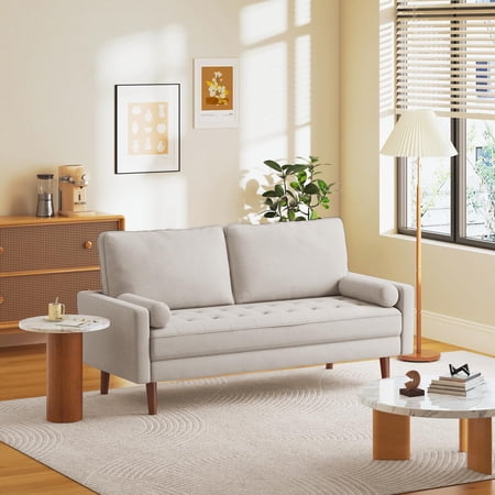 68" Loveseat Sofa, NAIMP 2 Seater Fabric Sofa Modern Couch for Small Space Living Room,Beige