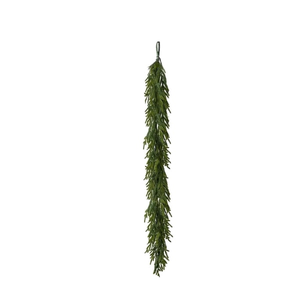 68 Mesh Norfolk Pine Soft Rubber Vine, 6ft Realistic Lush Green Faux Vine for Indoor Outdoor Porch Railing Wall Christmas Winter Home Decoration