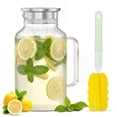 thumbnail image 1 of 68 oz Glass Pitcher with Lid and Spout, 2 Liter Glass Jugs with Handle for Fridge, Borosilicate Water Pitcher, Heat Resistant Carafes for Hot/Cold Drinks, Stainless Steel Filter Lids, Dishwasher Safe, 1 of 7