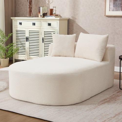 68" Oversized Design Modern Folding Sleeper Recliner, Modern Multifunctional Foldable Sofa Chair Bed with Plush Corduroy, Sleeper Sofa with No Assembly for Living Room, Beige