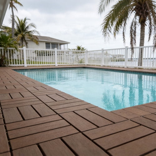 68-Pack Plastic Interlocking Deck Tiles, 11.42x11.42 Inch Outdoor Waterproof Flooring with Antimicrobial Surface for Patio, Balcony, Garden, Brown