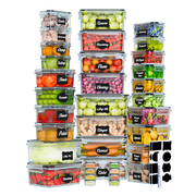 68 Pcs Food Storage Containers with Lids Airtight, Plastic Meal Prep Container for Pantry & Kitchen Organization & bento box & snack containers, BPA-Free, Leak-Proof with Labels & Marker Pen