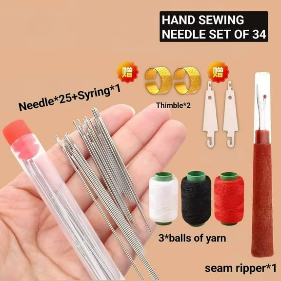 68 Piece Hand Sewing Needle Sewing Tool Set Hand Sewing Needles and Thread Kit Portable DIY Hand Made Craft Set Sewing Working Kit for Beginners, Professional DIY Lovers