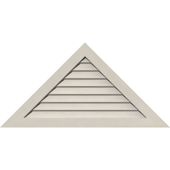 68"W x 17"H Triangle Gable Vent (89 1/8"W x 22 3/8"H Frame Size) 6/12 Pitch: Primed, Non-Functional, Smooth Western Red Cedar Gable Vent w/ Decorative Face Frame