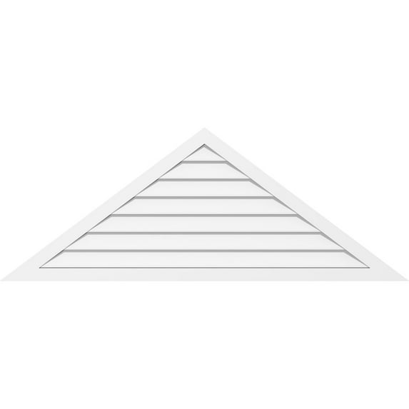 68"W x 28-3/8"H Triangle Surface Mount PVC Gable Vent 10/12 Pitch: Non-Functional, w/ 2"W x 1-1/2"P Brickmould Frame