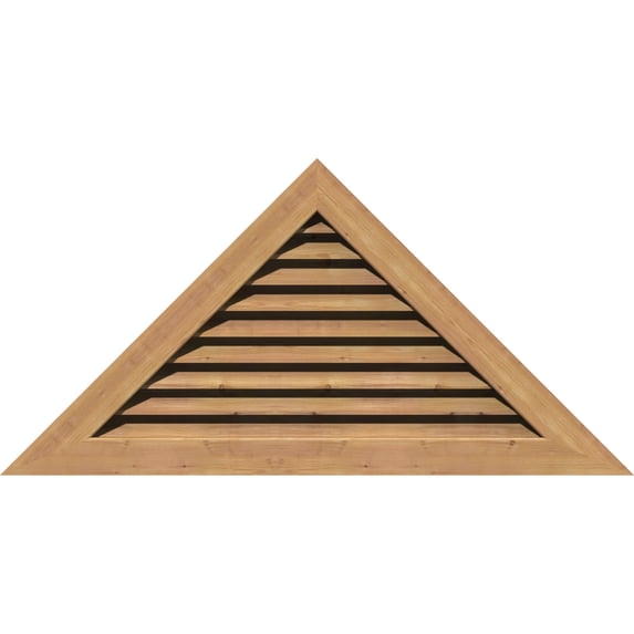 68"W x 31 1/8"H Triangle Gable Vent (80 7/8"W x 37"H Frame Size) 11/12 Pitch: Unfinished, Functional, Smooth Western Red Cedar Gable Vent w/ 1" x 4" Flat Trim Frame