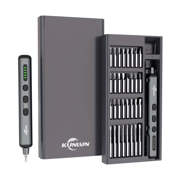 68-in-1 Mini Cordless Electric Screwdriver Set, 64 Magnetic Bits 5 Torque Settings 4 LED Lights for Phone Camera Laptop Watch