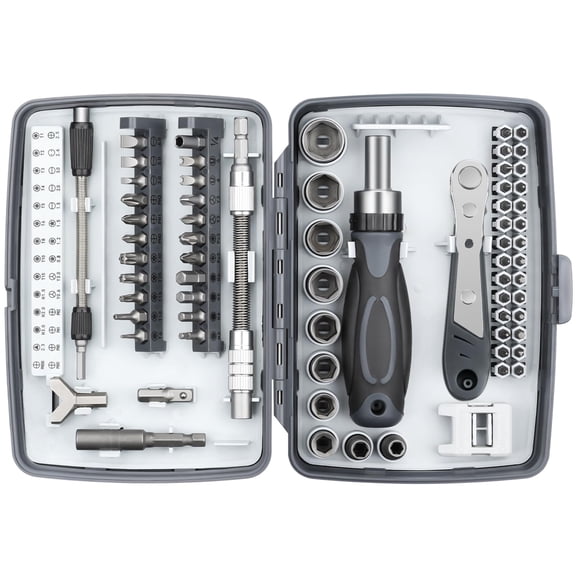 68-in-1 Ratcheting Screwdriver Set, Pocket Size, Versatile Ratchet Handle for Mechanics, DIY, Bicycle, Car, Electronics Maintenance (9902)