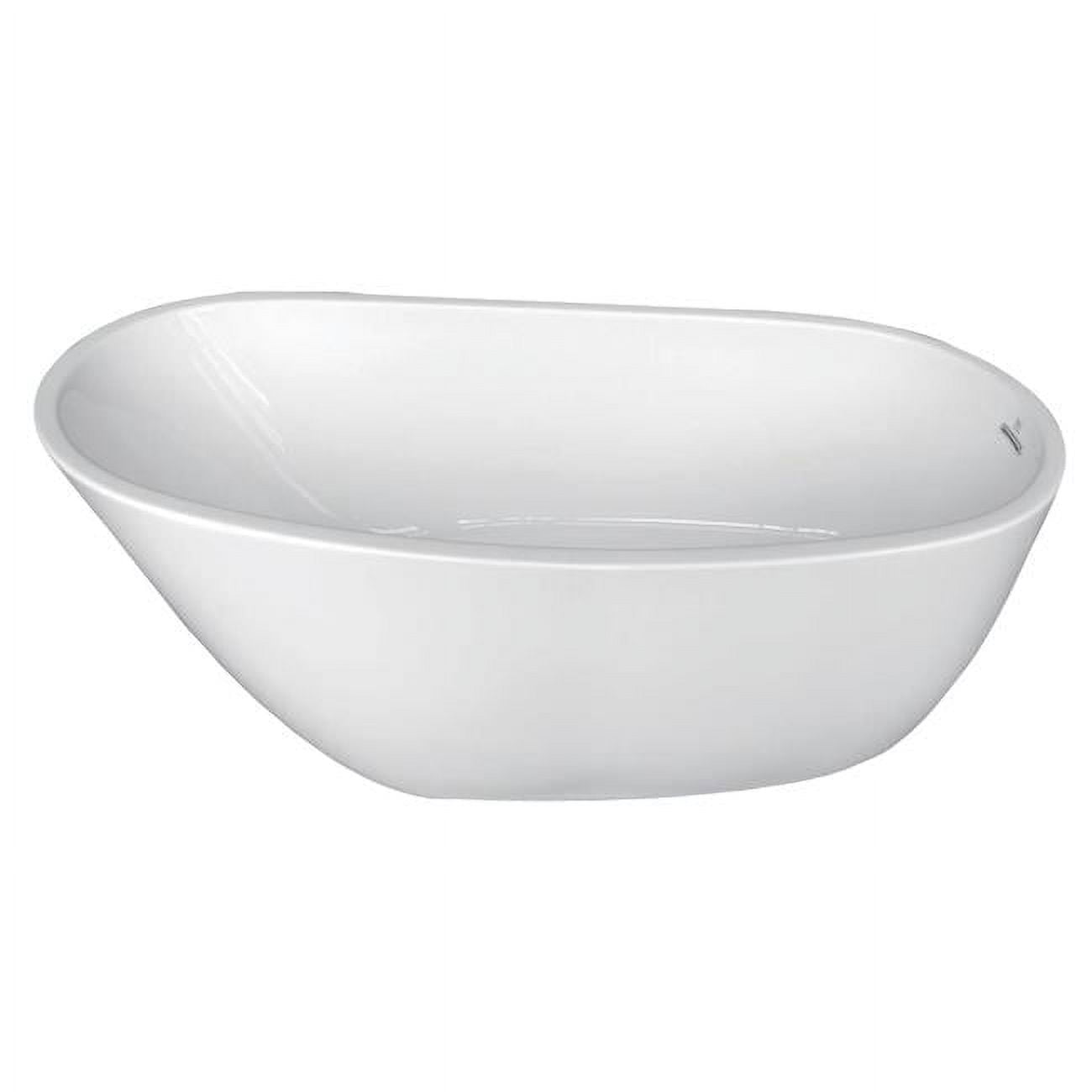 White Acrylic Oval Freestanding Slipper Bathtub