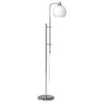 thumbnail image 1 of 68 in. Nickel Adjustable Reading Floor Lamp with White Frosted Glass Globe Shade, 1 of 1
