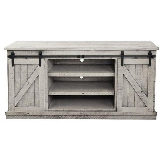 68 in. Rustic Provincial TV Stand, Light Blue