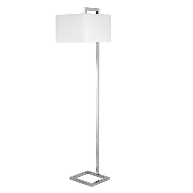 68-inch Nickel Floor Lamp with White Frosted Glass Rectangular Shade