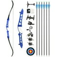 thumbnail image 1 of 68 inch Recurve Bow Takedown 18-40lb Aluminum Riser Archery Target Hunting Shooting F158（blue）, 1 of 9
